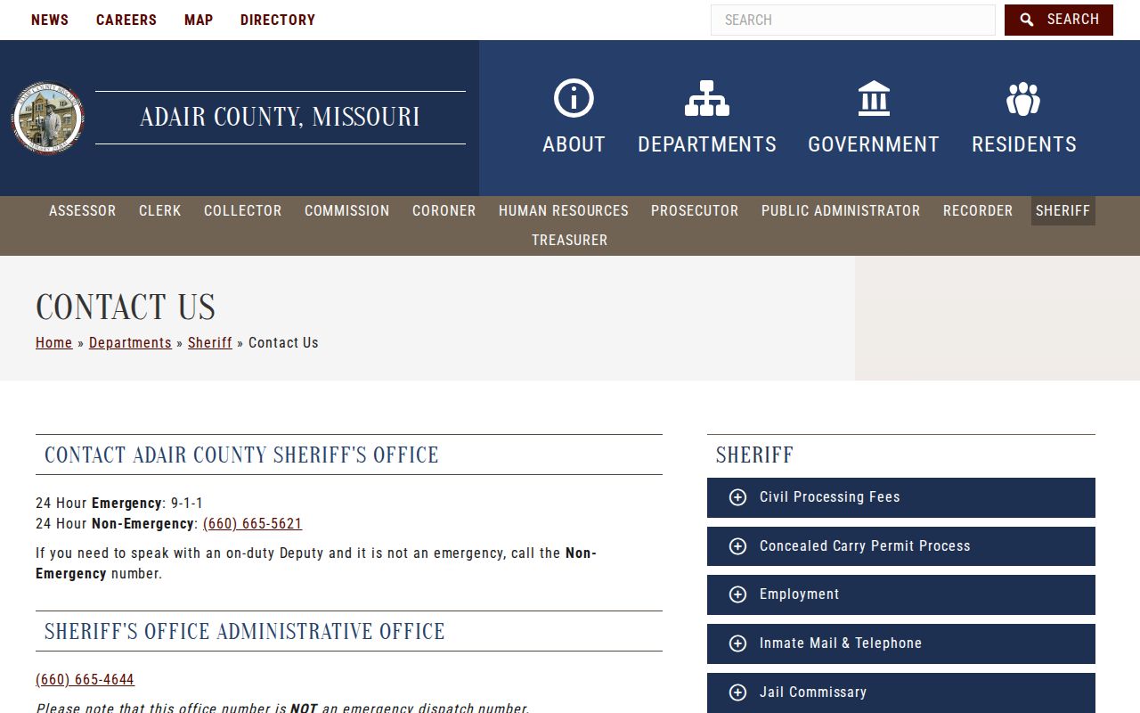 Adair County arrest lookup sheriff administration and detention contacts
