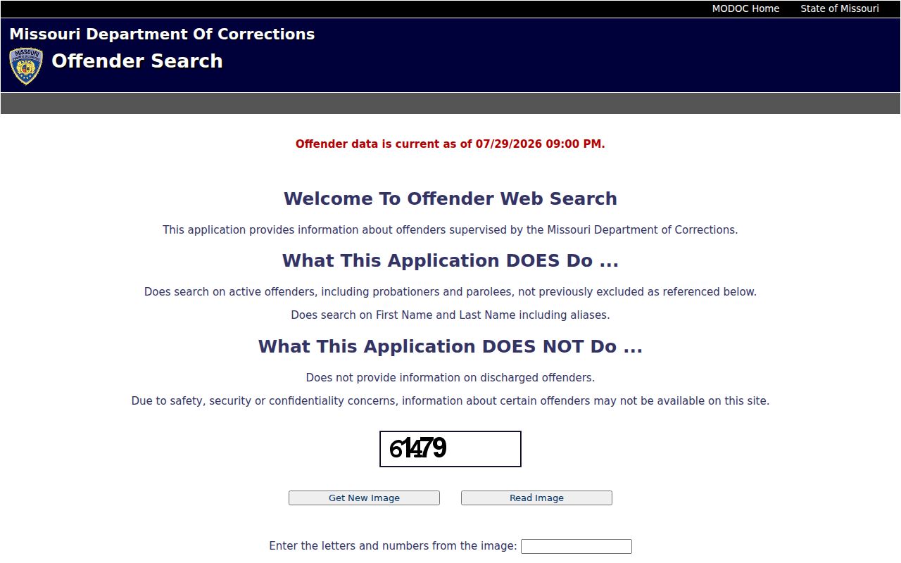 Missouri DOC search for Adair County custody and supervision records